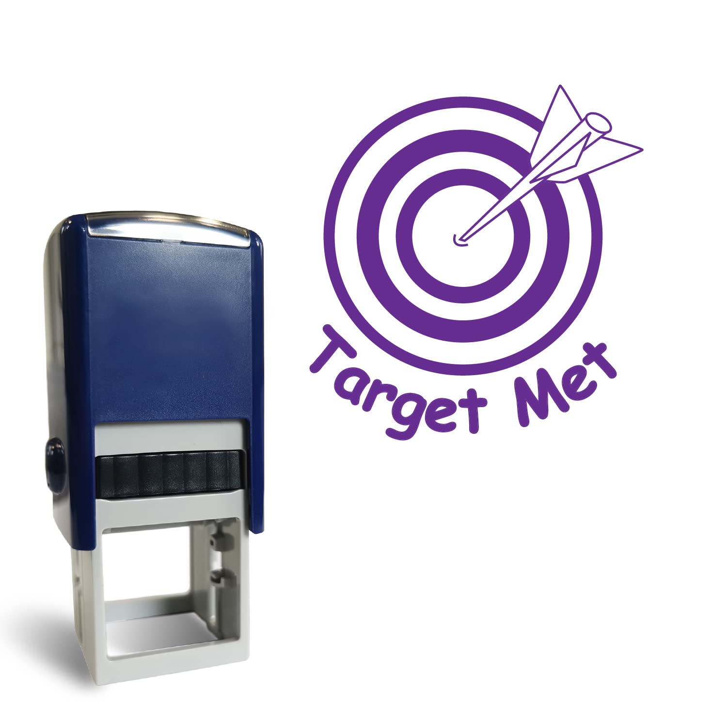 Primary Teaching Services Ltd Target Met Pre-inked Stamper Ready To Use 25mm (Purple)