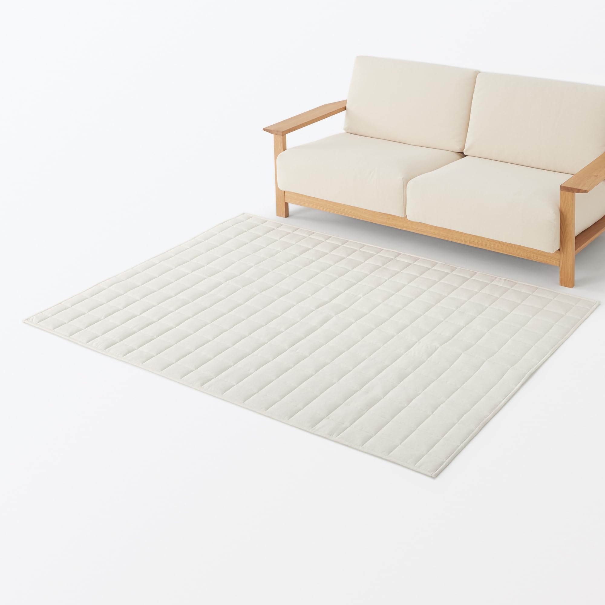 Amazon｜無印良品 ひんやり綿 キルティングラグ 140×195cm・アイボリー