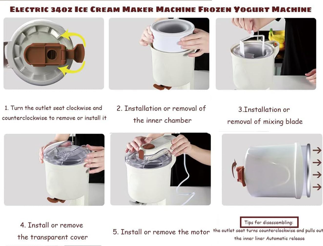 Eismaschine, Klein EIS Maschine für Eiscreme und Sorbet, EIS selber Machen mit Eismaschine, Ice Cream Maker Home DIY Kitchen