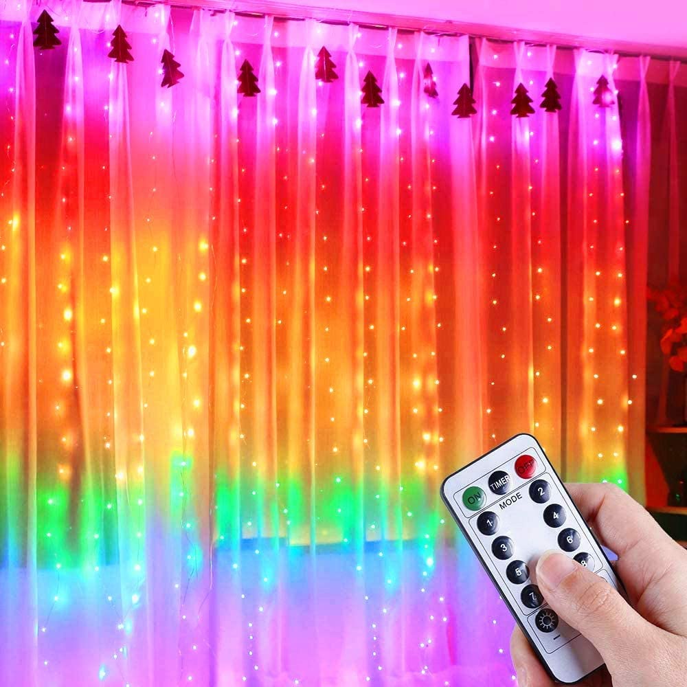 Gesto 5V USB Curtain Led String Light for Home Decor– RGB Fairy Lights with 8 Modes Remote Controller | Hanging Light for Room Decor,Birthday Decoration,Wall Decoration,Diwali Decoration(9.8x9.8 Ft) (B0B6VL5HYJ) Amazon Price History, Amazon Price Tracker