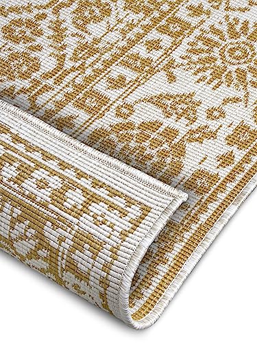 Tapis tissé à plat réversible et résistant aux intempéries NORTHRUGS Curacao ocre - 7