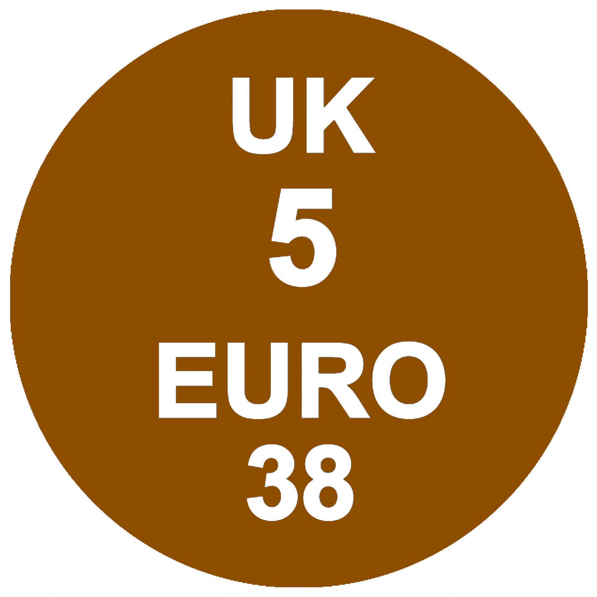 UK Shoe Size Stickers, UK 5 / Euro 38, 100