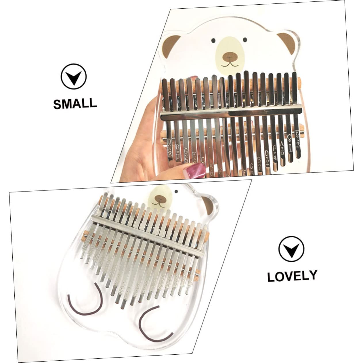 VICASKY 1pezzi Kalimba Per Principianti Piano Strumento Acrilico Per Design e Facile e Portatile