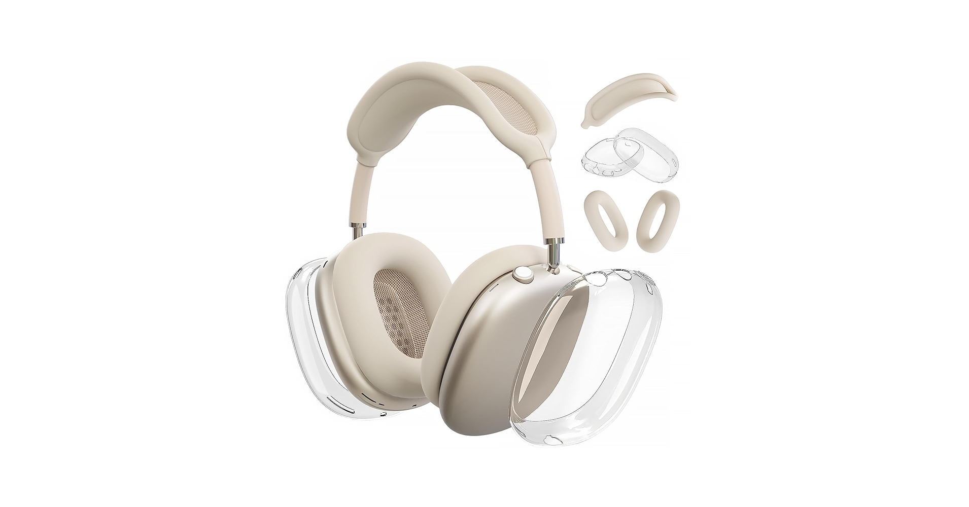 AirPods Max スターライト(白) + 交換用イヤーカップ+クリアカバー AirPods Max スターライト(白) + 交換用イヤーカップ+クリア