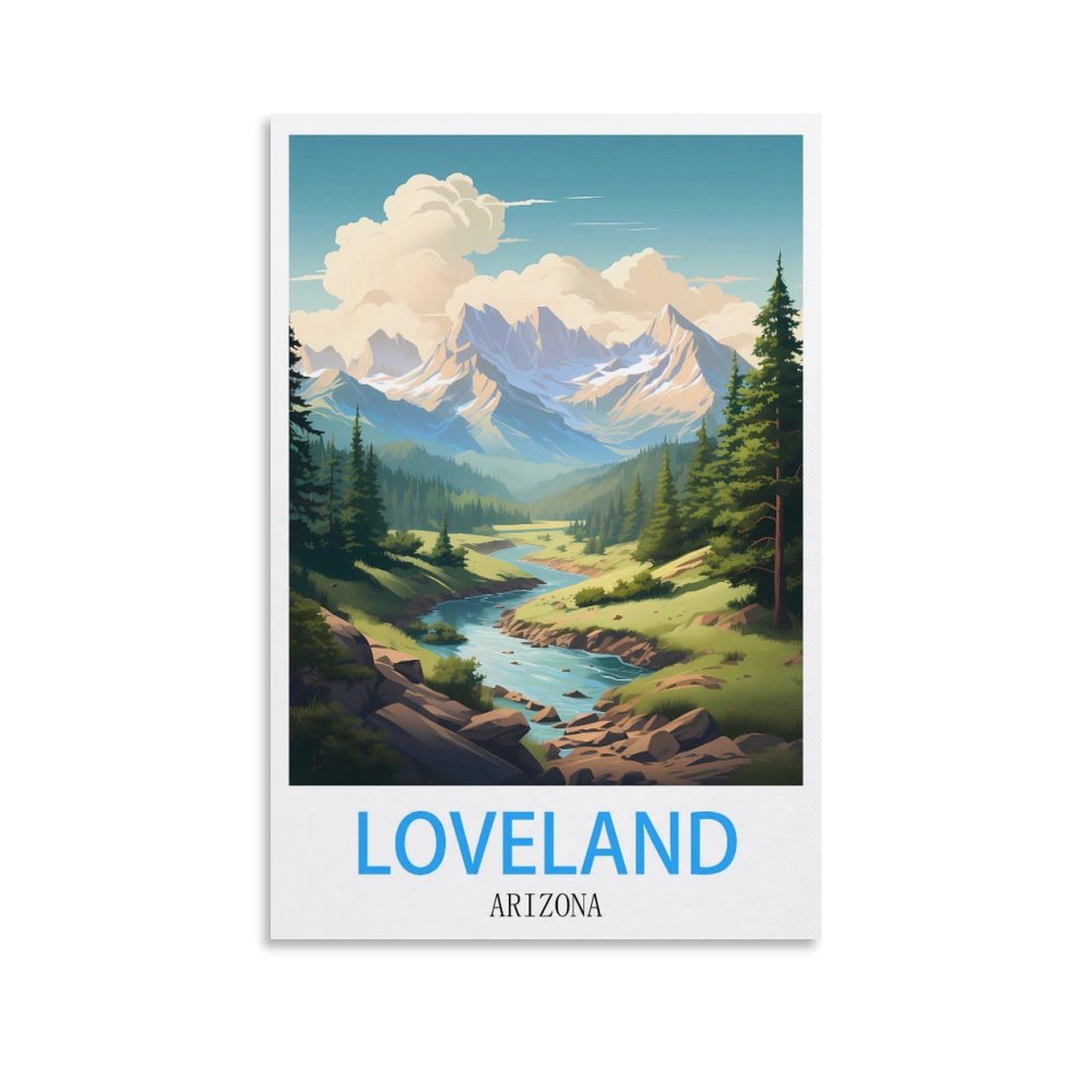 Metal Sign Tin Sign,Loveland Arizonas,Cave Signs Art Plaque Poster Wall Decor for Home Kitchen Bar Club Coffee Shop Orchard Decoration 15x30cm
