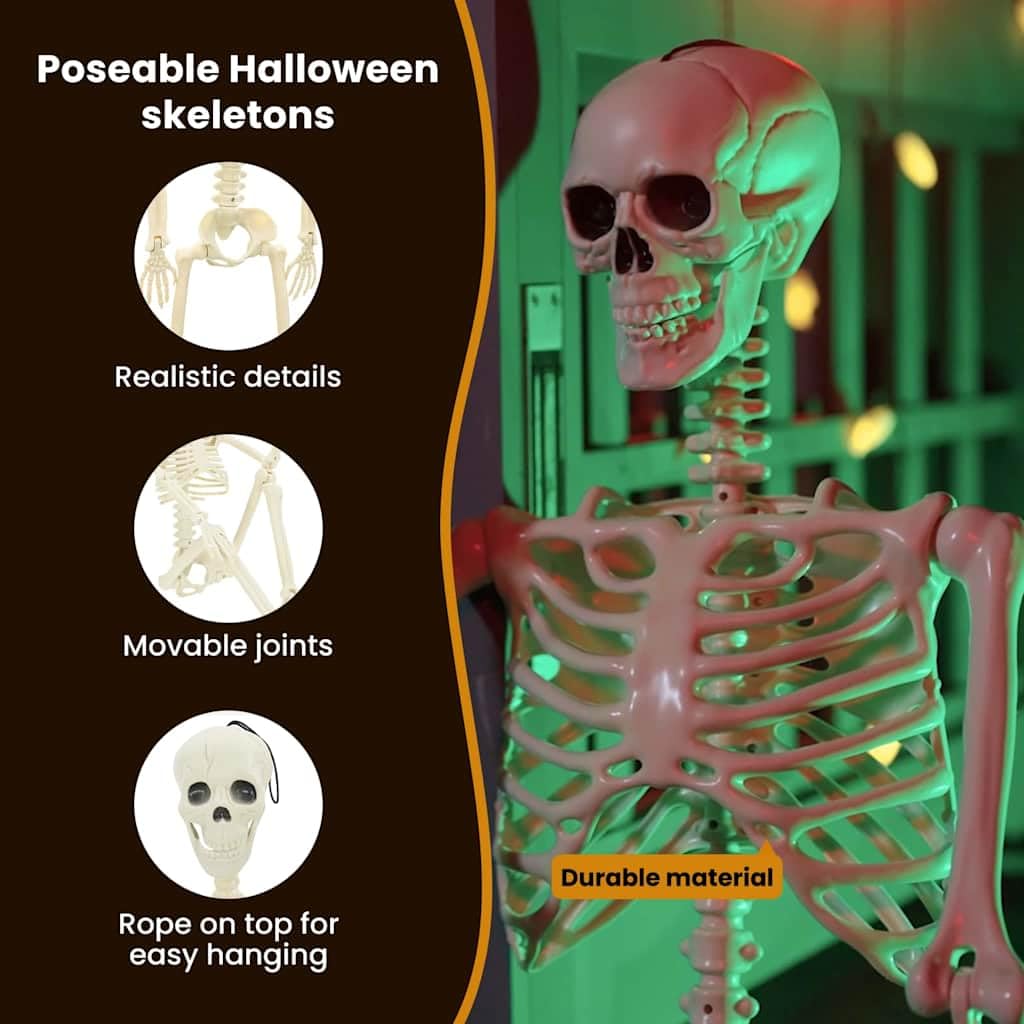 vidaXL Scheletro di Halloween 2 pz Bianco 85 cm PVC
