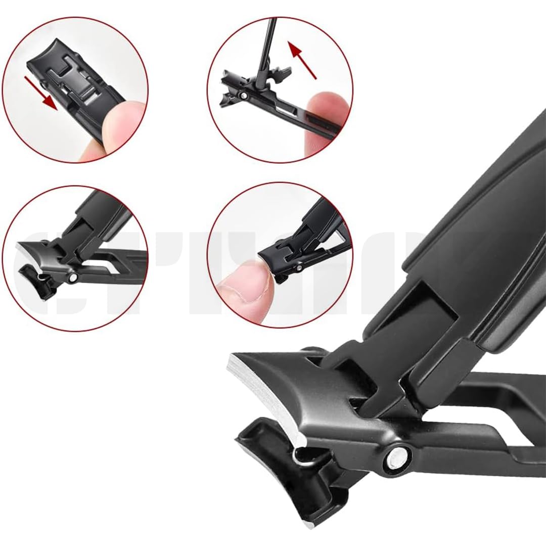 Citaaz Nail Clippers, Nail Clippers for Thick Nails - Ultra-thin Anti-rust Cicada Shape Nail Clippers Adapt to the Shape of Nails without Cutting the Flesh (Black) 3