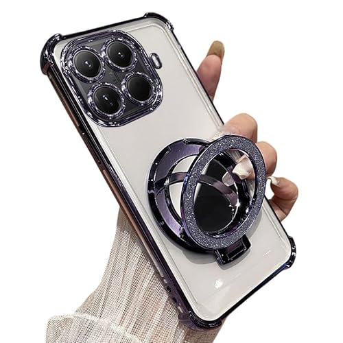 LUNBER-ARMOR�EFor Xiaomi 17T Pro �P�[�X 17TPro �J�o�[ ���b�L �N���A ���� TPU �����O�t�� �~���[�t�� �����Y�J�o�[�t�� �\�t�g�P�[�X �p �ی�For �V���I�~17T Pro �v��(�_�[�N�p�[�v��)