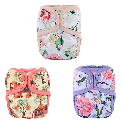 3 fundas de pañales para bebés recién nacidos, pañales de 8 a 11 libras para niñas (árbol de elefante)