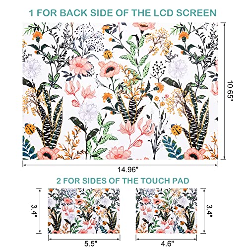 Image of DINKY Laptop Skin Sticker Decal, 12 inch 13 inch 13.3 inch 14 inch 15 inch 15.4 inch 15.6 inch Laptop Universal Reusable Vinyl Skin Stickers Cover Art Decal Notebook PC Personalized Protector (Beautiful Floral)