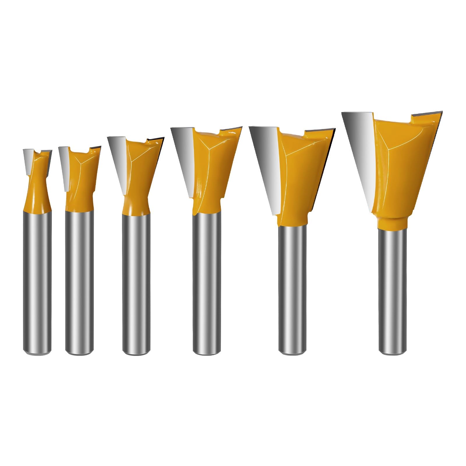 Dovetail Router Bits Set - 6 Pieces 1/4" Shank -7