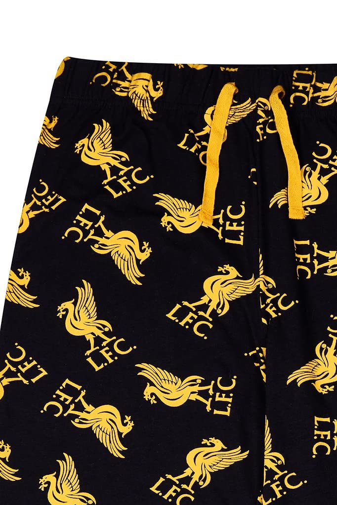 Official Liverpool FC Boys Lounge Pants Black Gold Cotton (8-9 Years) - Image 4