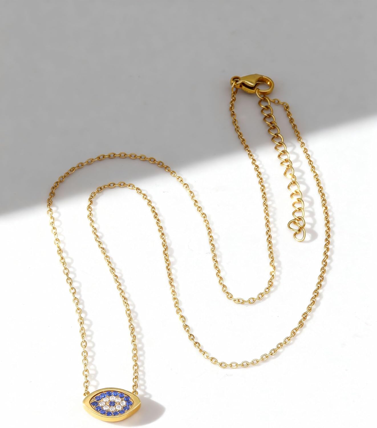 Dainty Stainless Steel Cubic Zirconia Round/Eye Pendant Necklace for Women Pave Necklaces Fashion Jewelry - Image 6