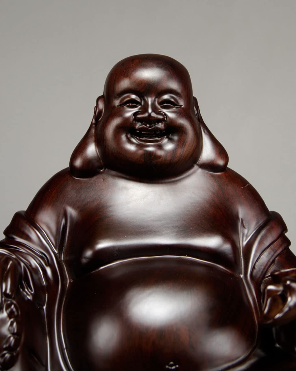 Amazon.co.jp: 布袋さまの置物 木彫り 仏様 布袋 高級天然 黒檀