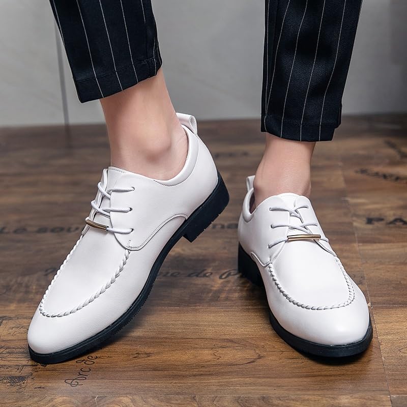 Men's Breathable Casual Derby Shoes Comfortable Retro Oxford Lace-Up Dress Fashion Business Formal Shoes3
