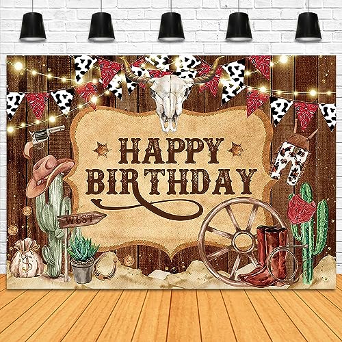 Fondo Fotográfico Western 7x5ft para Cumpleaños miniatura 4