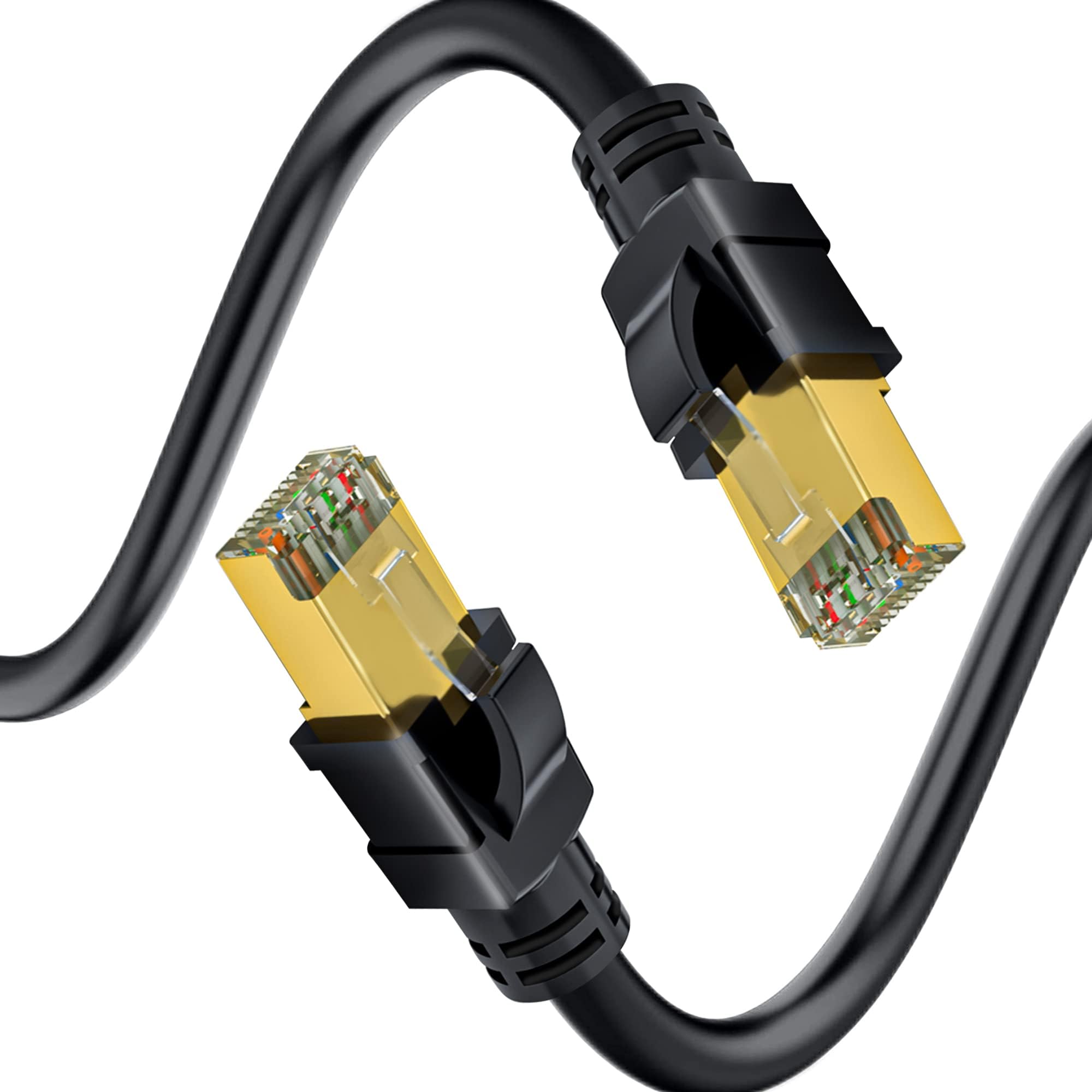 Cat8 Ethernet Cable 300 FT,Indoor/Outdoor Long Eternet Cable, Heavy Duty high Speed LAN Network Cable, Double Shielded Internet Patch Cord,Weatherproof Direct Buria SFTP Rate