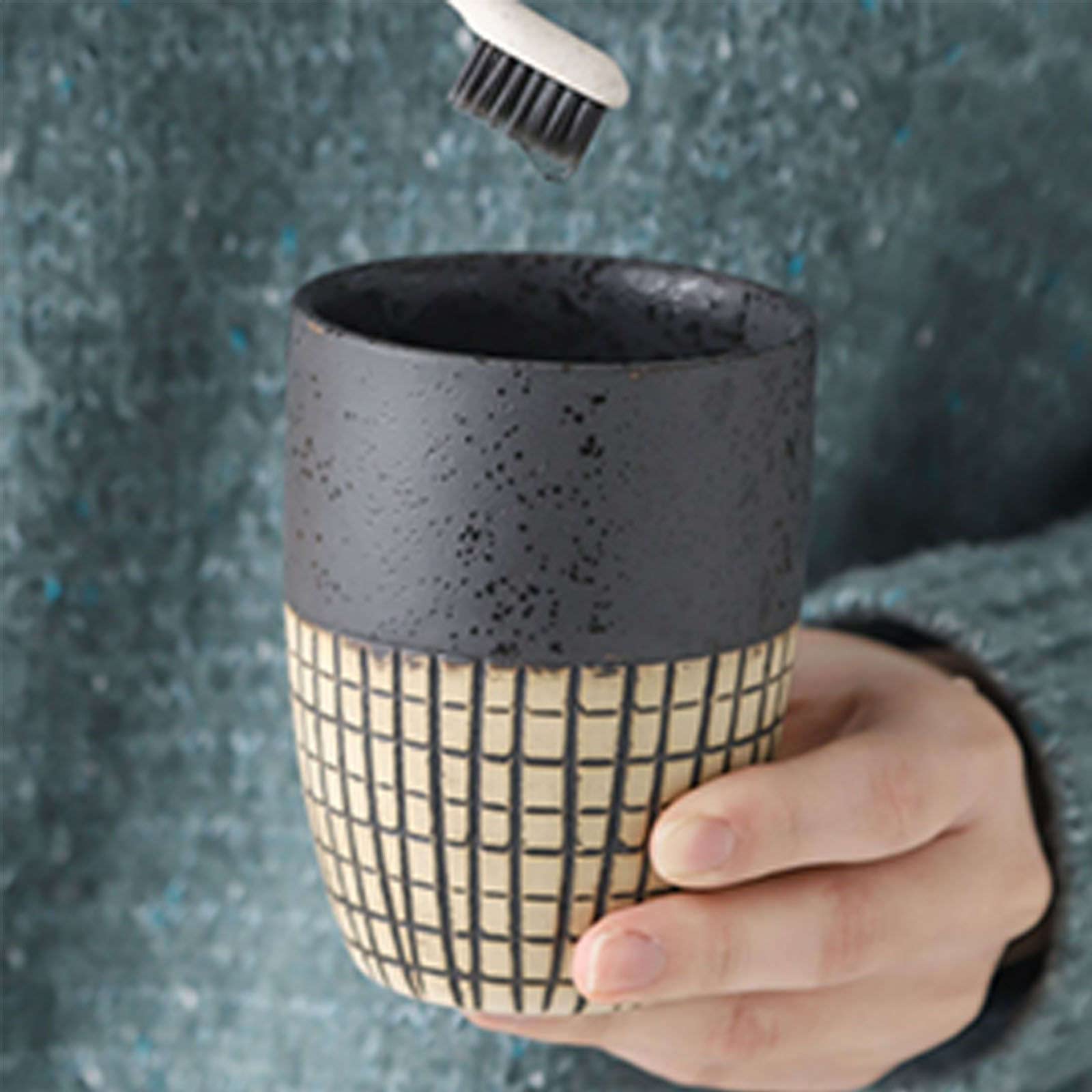 Kubek na szczoteczkę do zębów, kubek do płukania ust / 8x8x10cm ceramiczny kubek na szczoteczkę do zębów, porcelanowy kubek łazienkowy, uchwyt na szczoteczkę do zębów, kubek łazienkowy-f-8x8x10cm (Co