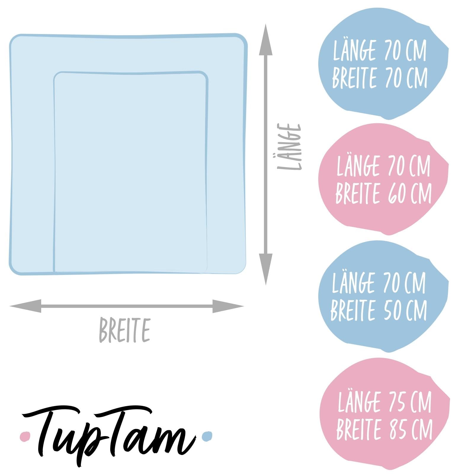 TupTam Matelas à Langer à Motifs pour Bebe Filles et Garçons, Bébés animaux endormis/Beige, 70 x 70 cm - 3