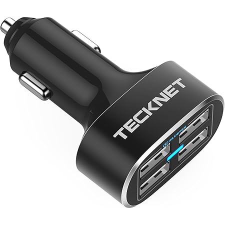 TECKNET USB Car Charger, PowerDash D2 9.6A/48W 4-Port Rapid Car Aapter with BLUETEK Technology Compatible with iPhone 11 Pro Max/XS/XR/X/8/Plus, Galaxy S20 Ultra/S10/Note, iPad Pro/Mini, Huawei
