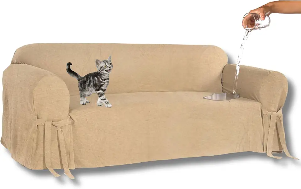 Capa para Sofá de 2 Lugares em tecido Acquablock impermeável Cor:Bege