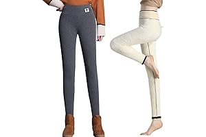 Samojoy Women's Super Thick Cashmere Lined Leggings: Experience Unrivalled Warmth and Comfort