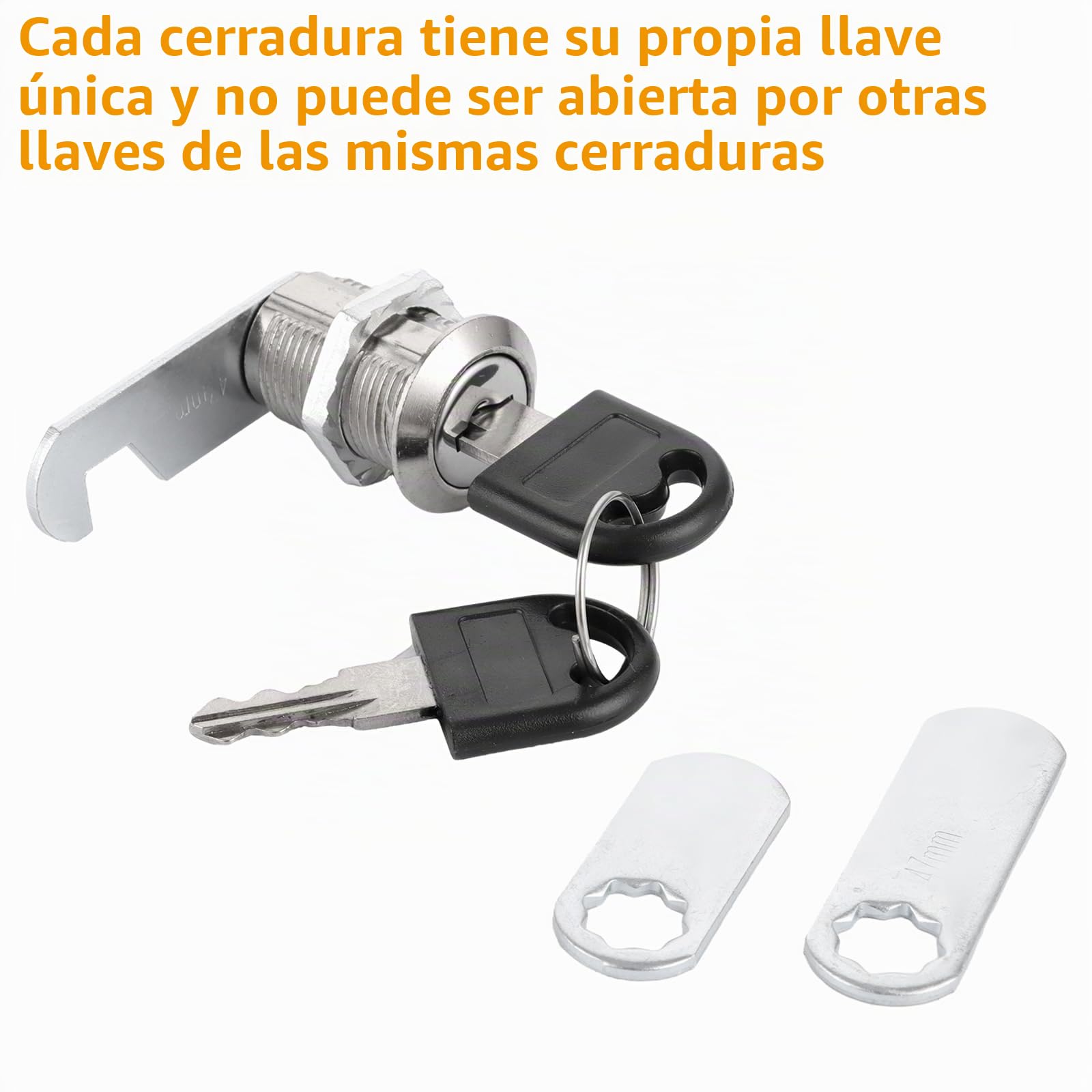 SENENQU 10 Piezas Cerradura Buzon Universal 20 mm, Cerradura Taquilla de Zinc para Armario con Llave, Bombin Buzon con 20 Llaves y Placas 47/35 mm para Cajón, Mueble y Buzón