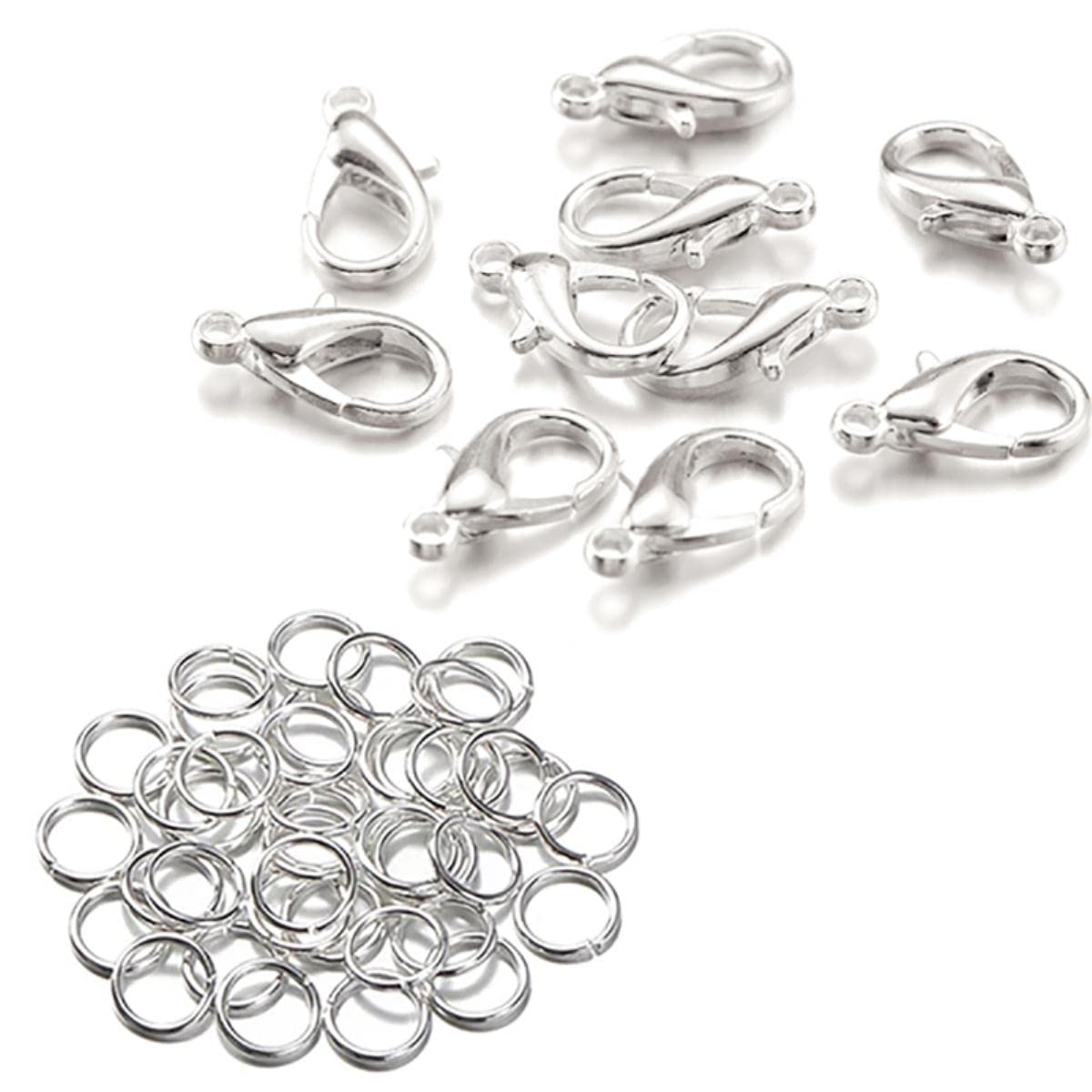 100 Chiusure A Moschettone Per Gioielli - Con 200 Anellini Per Bracciali E Collane Fai Da Te - Foto 4