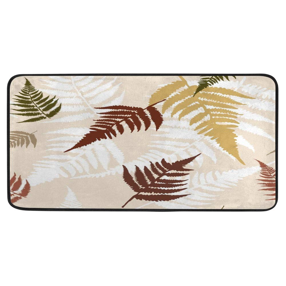 Alfombrillas de cocina con diseño de helecho, el toque floral y acolchado para tu zona de pie