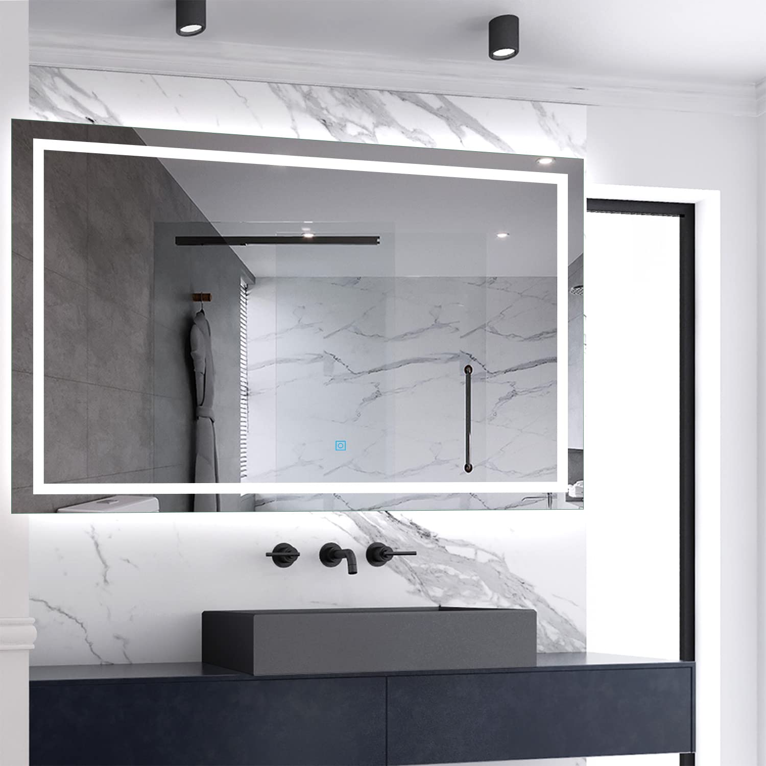 Sky Bathroom Silver Skybathroom 1600X800mm Led Illuminated Bathroom Mirror With Demister Pad|Wall Mounted|Anti-Fog|Touch Sensor|Ip44