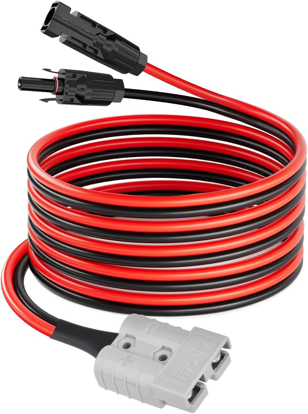 ELFCULB Solar to Anderson 50amp Connector, 10AWG Solar Panel Connector to Anderson SB50 Cable for Solar Panel Forklift RV Boat(10FT)