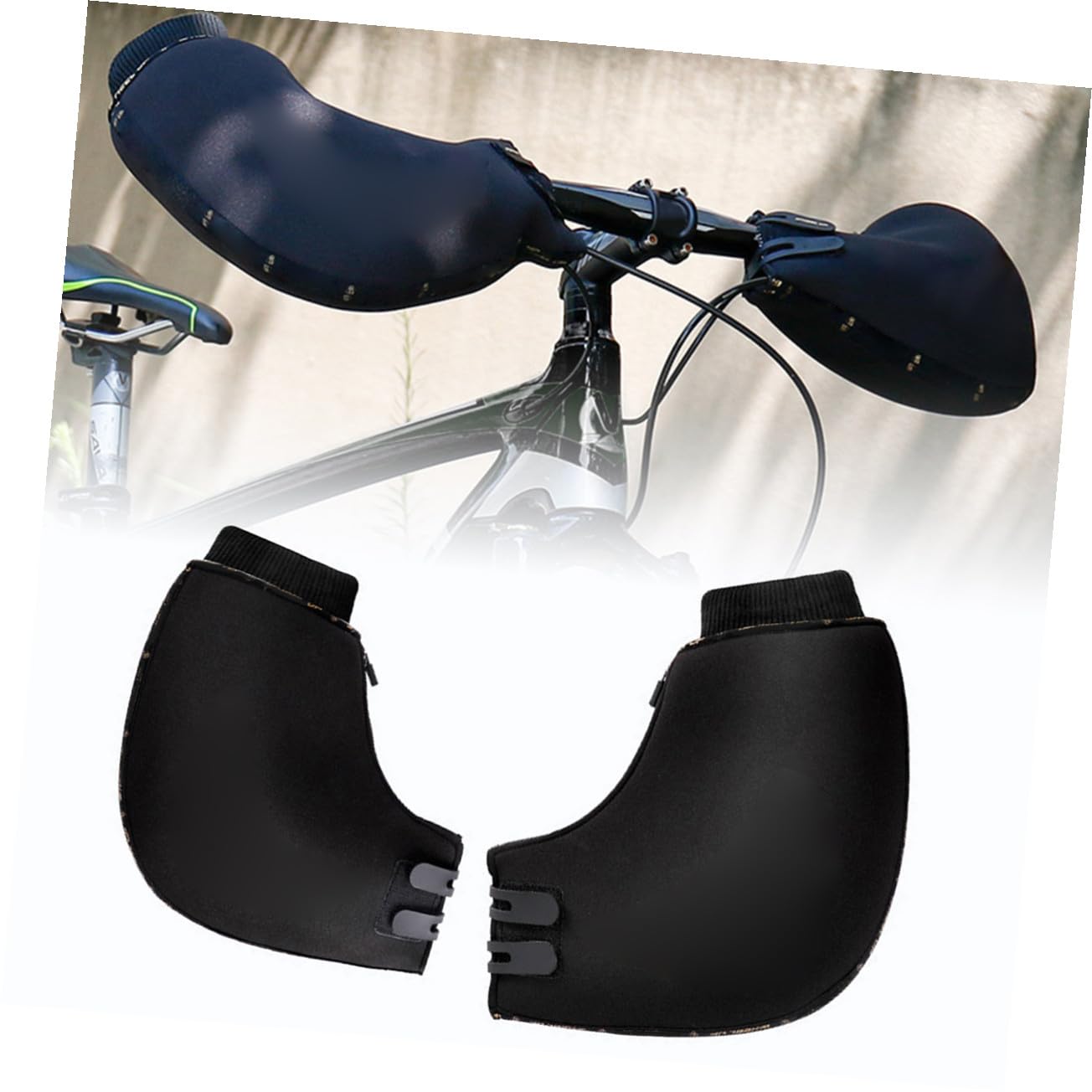 TOYANDONA Winddichte Winter Fahrradhandschuhe für Herren und Damen Fahrradlenkerhandschuhe aus Neopren und Baumwolle Leichte Warme Handschuhe für Kalte Wintertage Beim Mountainbike