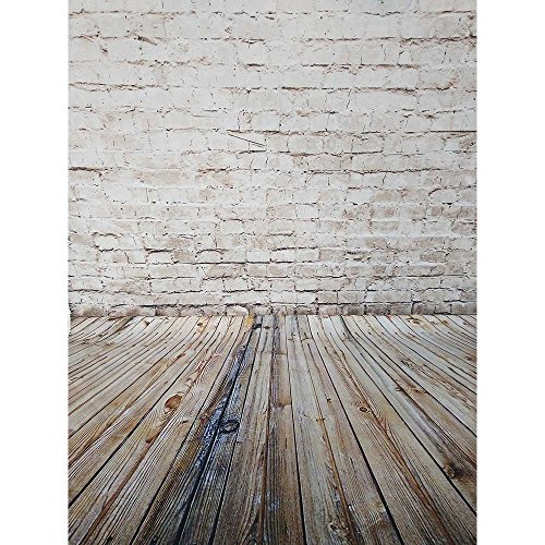 Comophoto Brick Wall Photography Backdrop 5X7Ft Vinyl Baby Vintage Pale Wood Floor Photo Background For Photo Booth Backdrops For Pictures #TOP5
