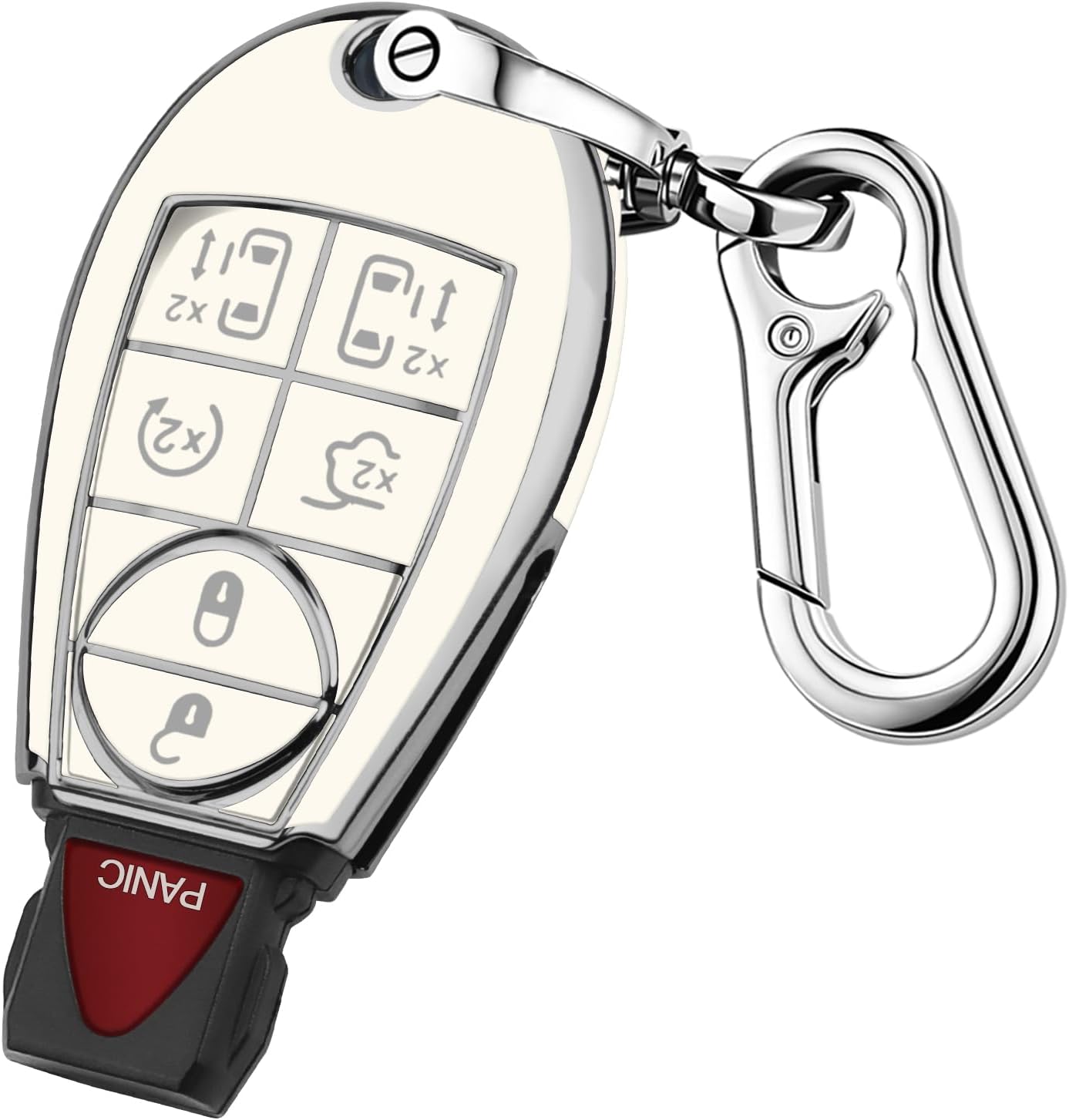MILD EAST for Dodge Key Fob Cover with Keychain,Durable TPU Key Case Compatible with Dodge RAM 1500 2500 3500, Grand Caravan, Durango Journey Charger Challenger Jeep Grand Cherokee (Red)