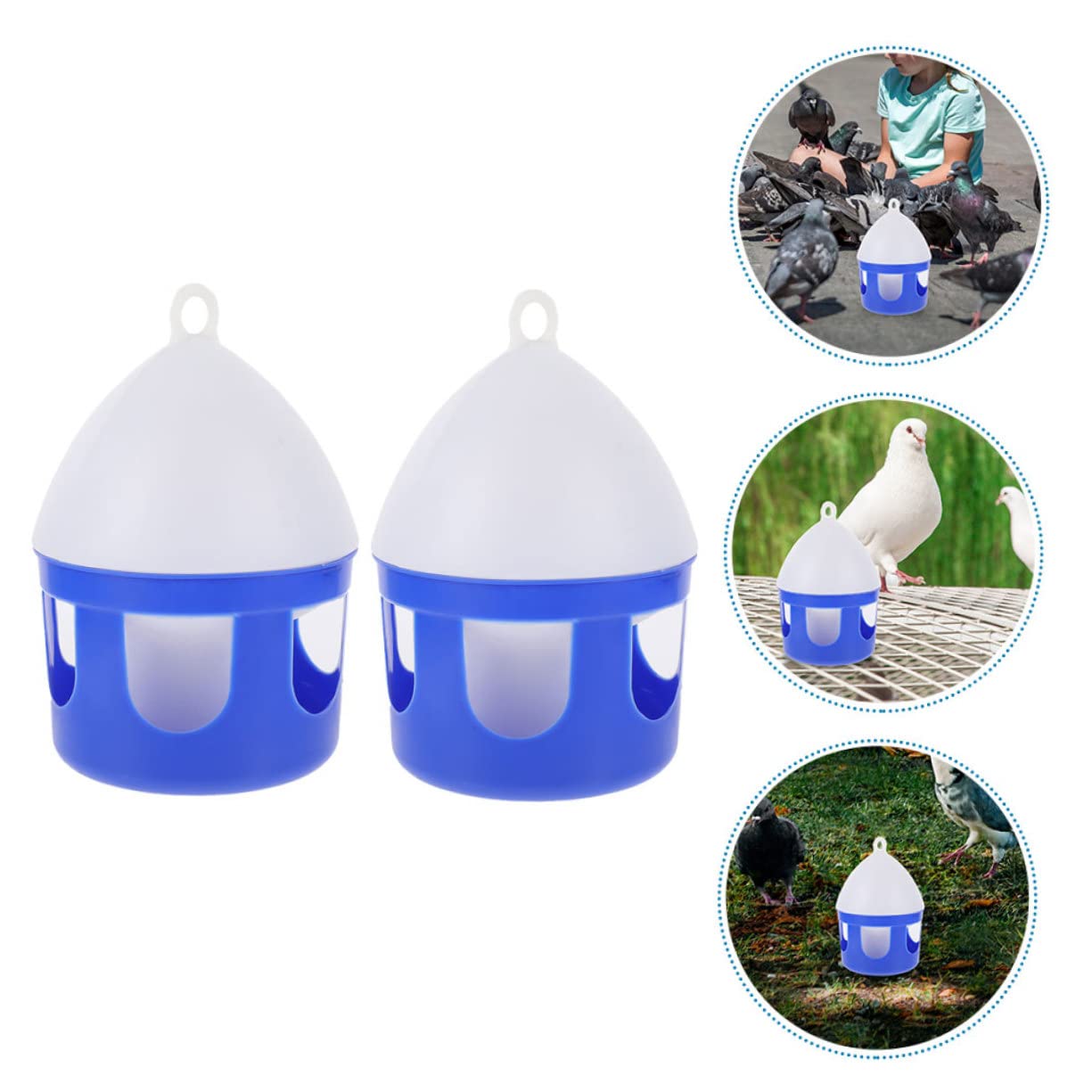 Abbeveratoio per Piccioni in Pvc Riutilizzabile da 2l Design Staccabile, Set 2 Pezzi per Uccelli Domestici e Quaglie