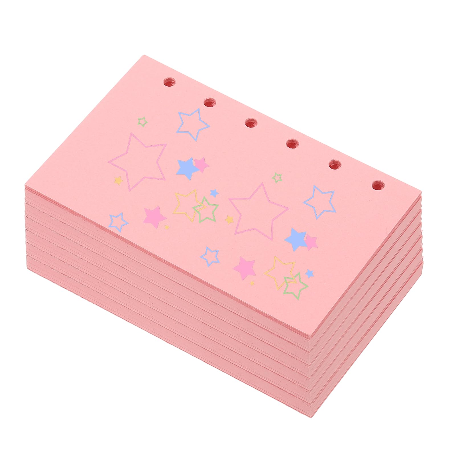 PATIKIL Colored Loose Leaf Paper, 5" x 3.2"(A7) 300 Sheets 6 Holes Punched 150GSM Blank Binder Refill Paper Supplies for Office Note Taking Teacher Planner Journal Notebook, Pink