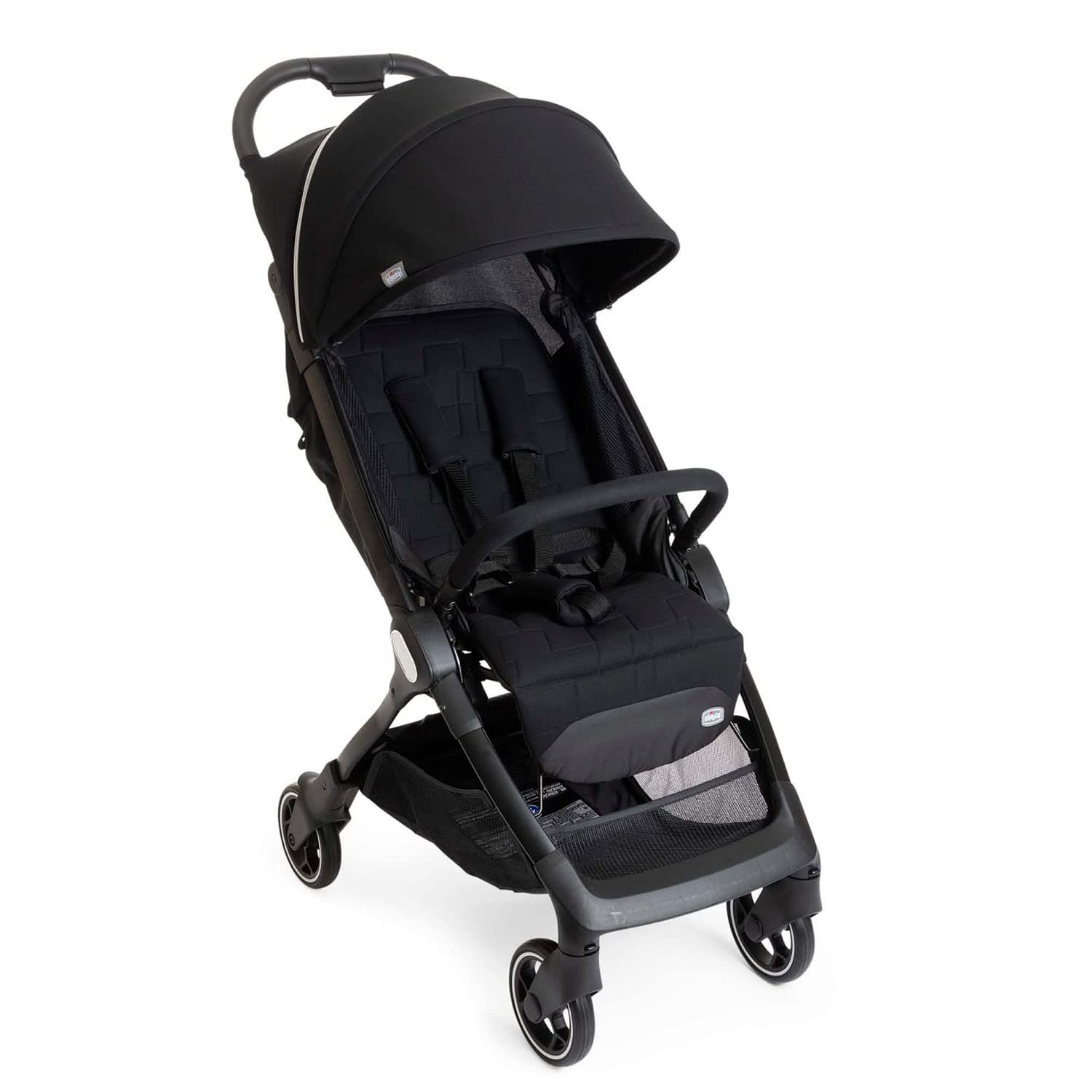 Chicco We Passeggino Leggero e Compatto da 0 Mesi A 22 Kg, Passeggino Reclinabile, Chiusura Facile con Una Mano, Capotte Parasole e Parapioggia, Nero