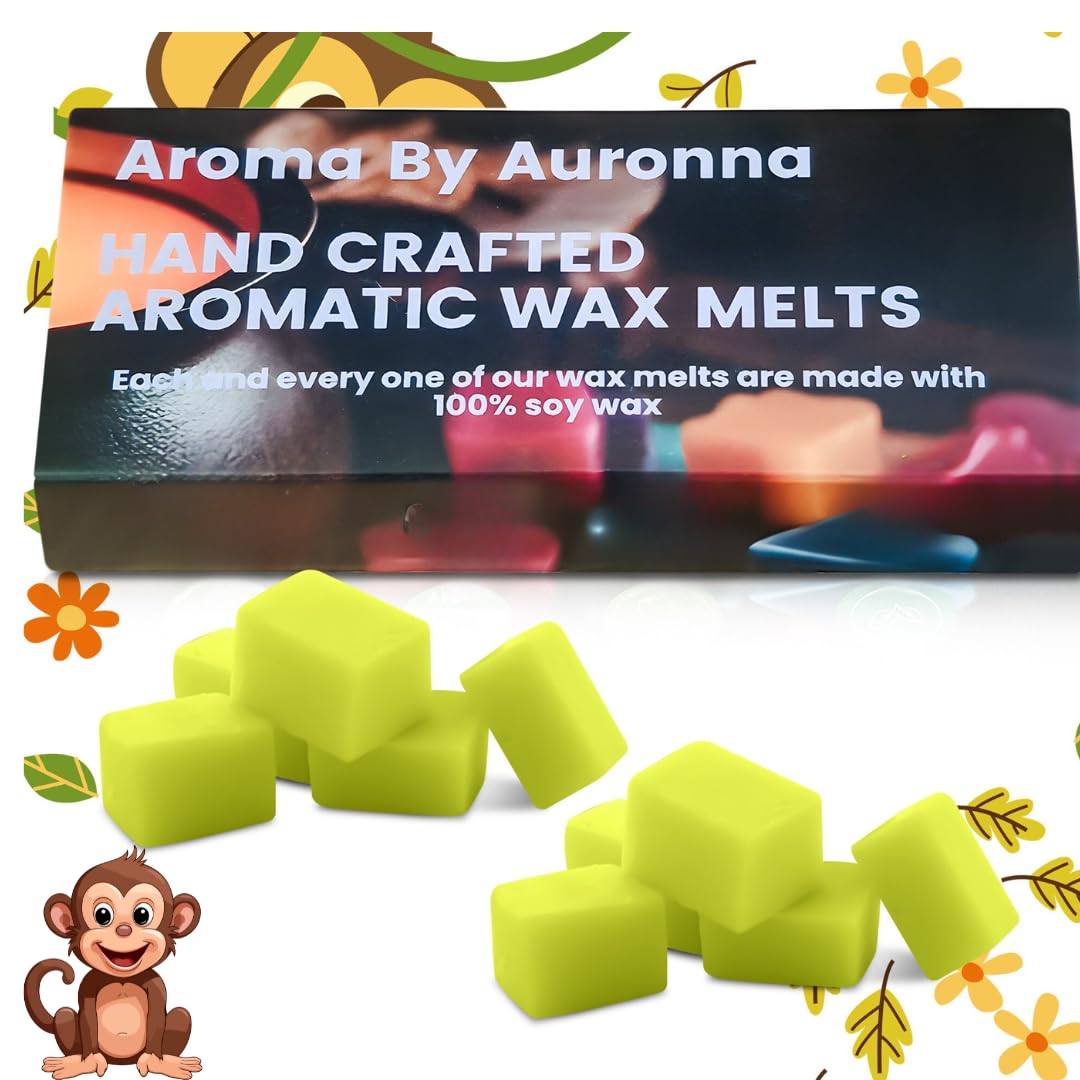 Auronna Wax Melts Cubes Scented - Natural Handmade Cubes - Highly Concentrate - Made in UK - Up to 80 Hours of Fragrance Cast (Monkey Farts)