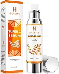 HANYWIL Soro de vitamina C para pele madura, soro facial 20% de vitamina C com ácido hialurônico, removedor de manchas escuras, cuidados com a pele hidratante para redução de rugas, levantamento e
