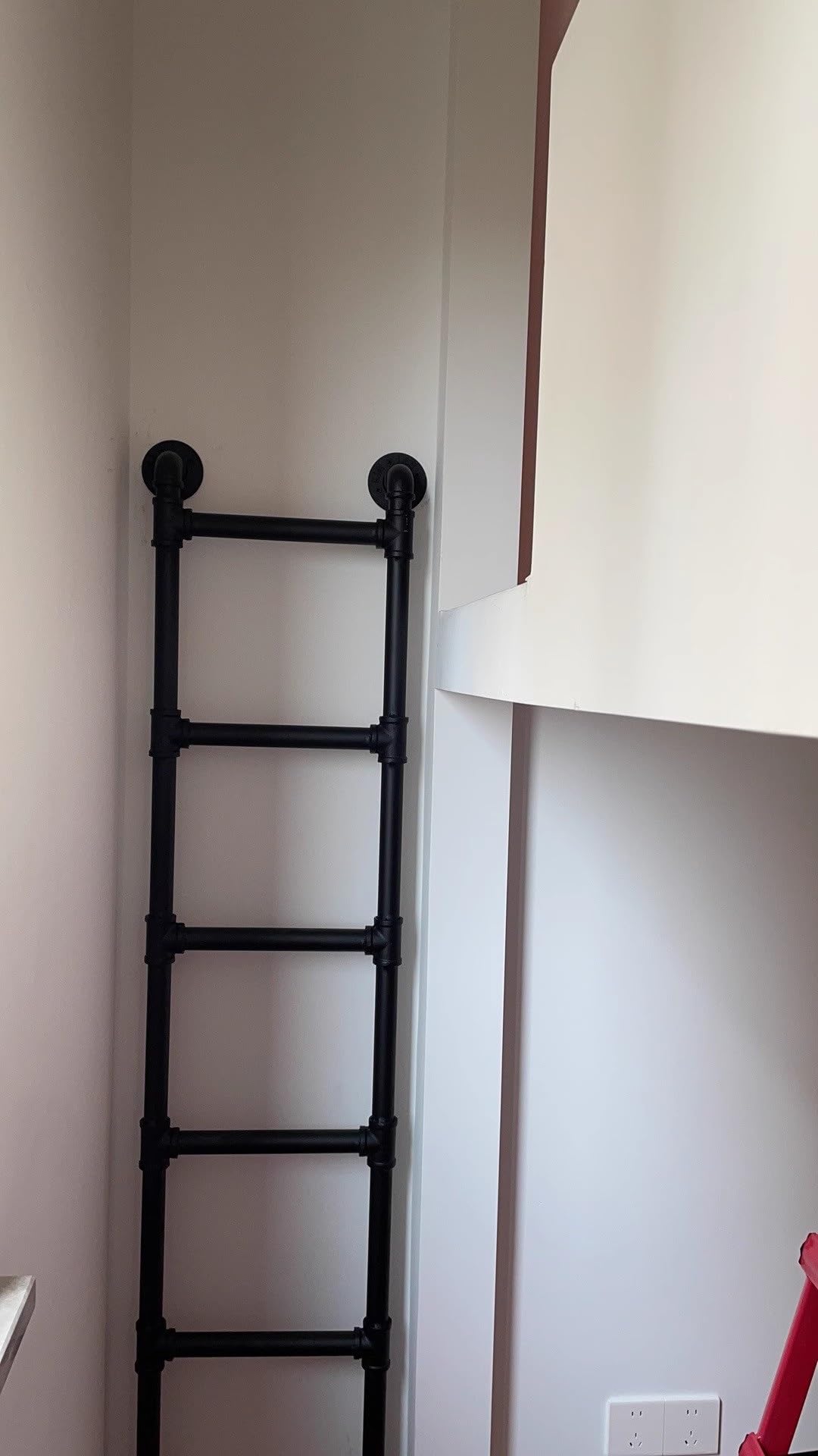 Escalera de Emerncia para sótano Ventana ático Cama Alta de Hierro Forjado para Loft y li Pojemność 150 kg Incluye herrajes (Negra 110 cm43 Pulgadas)