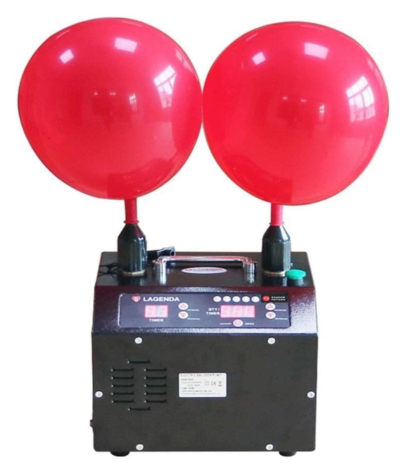 FBJAMZ Electric Balloon Inflator, Dual Nozzles Air Pump, 1400WDigital Timer and Counter,Automatic and Press Inflation Modes,Memory Function