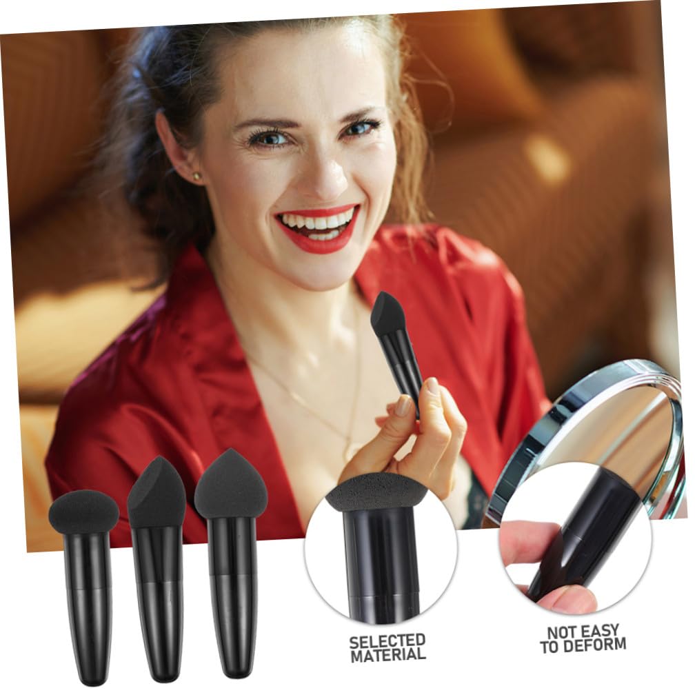Mikikit Make Up Stifte Nass und Trocken Make Up Pinsel aus Latex 6 Stück mit Griff Tragbare und Zarte für Präzises