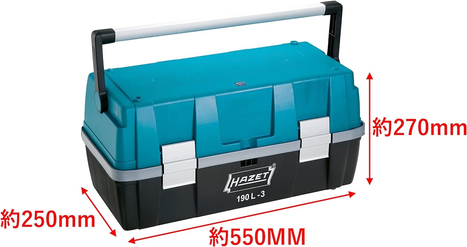 HAZET z tworzywa sztucznego 190L-3 I pusta I 55 x 25 x 27 cm I solidna i wytrzymała skrzynka narzędziowa dla rzemieślników i hobbystów