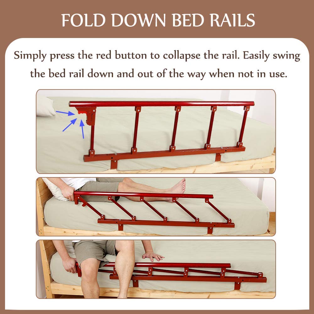 Barandillas de cama para adultos mayores Barandillas de cama para personas mayores Barra de asistencia Media barandilla de cama Bastón de seguridad Asa de asistencia Plegable ajustable Equipo médic