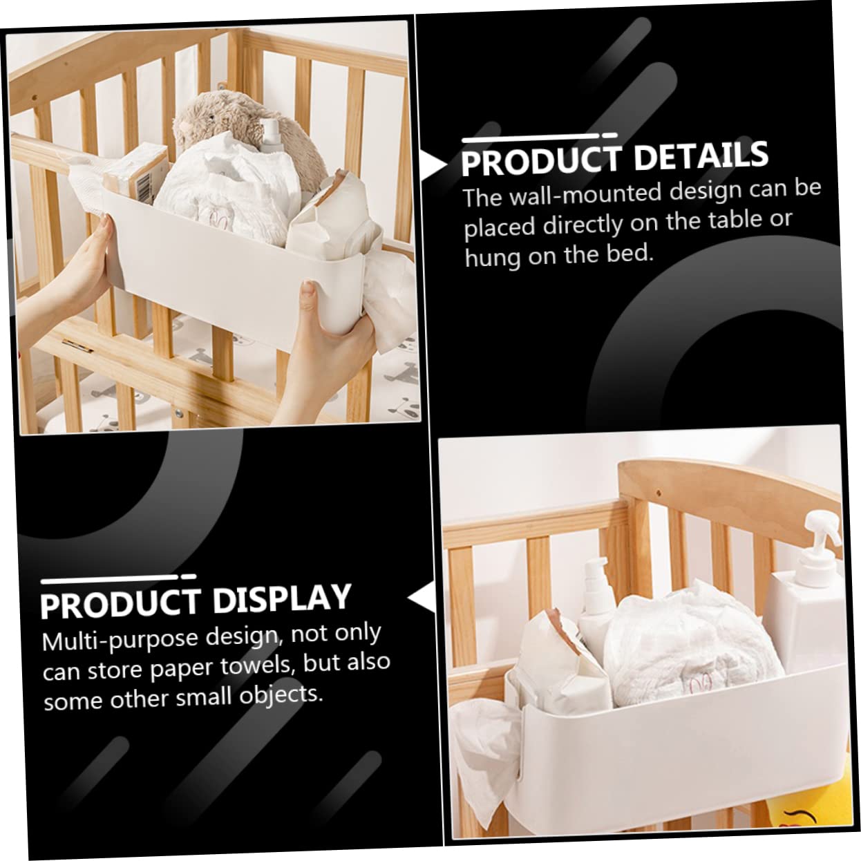1pieza Organizador De Almacenamiento Multifuncional Para Bebés Caja De Almacenamiento De Cama Contenedor De Diseño Colgante Para Habitaciones Infantiles y Dormitorios Accesorio