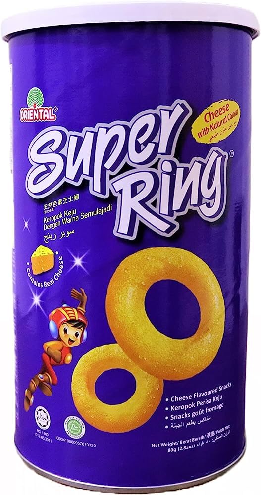 Oriental Super Rings Made With Delicious Real Cheese Snacks 80g (Malaysia)