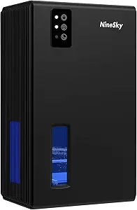 NineSky Dehumidifier for Home, 70 OZ Water Tank, 800 sq.ft Dehumidifier for Bedroom,Basement,Bathroom with Auto Shut Off, Sleep Mode,5 Colors LED Light (Zinc yellow)