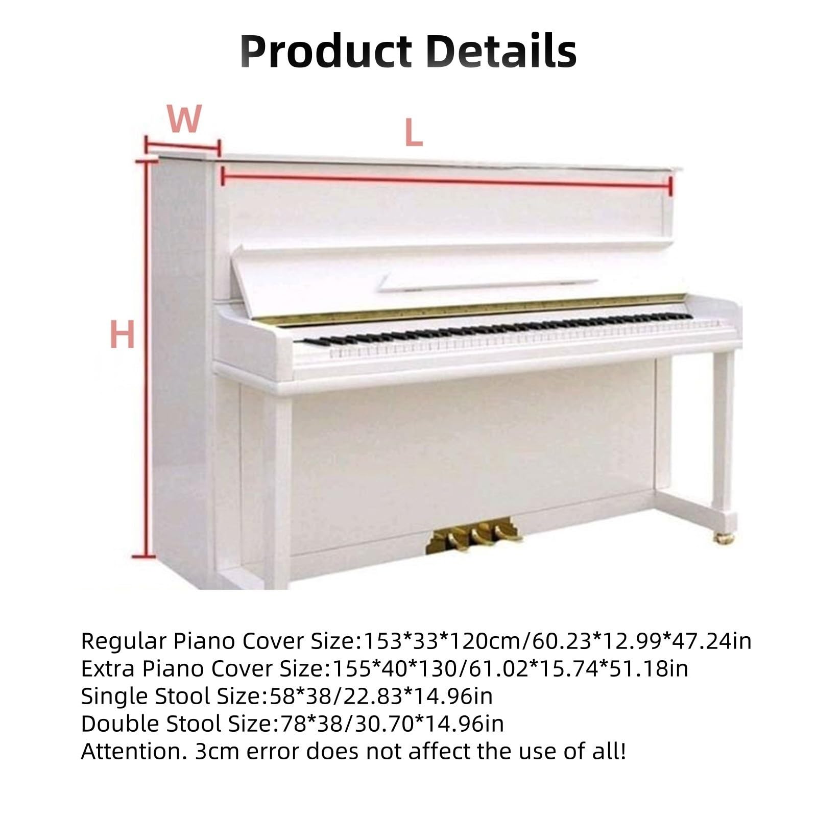 Vollständige Abdeckung Klaviere Staubschutzhüllen Klaviere wasserdicht Kratzfest Sonnenschutz for Klavierräume Ausbildungsschulen Konzertsäle(Double Stool-B3,Regular Size)