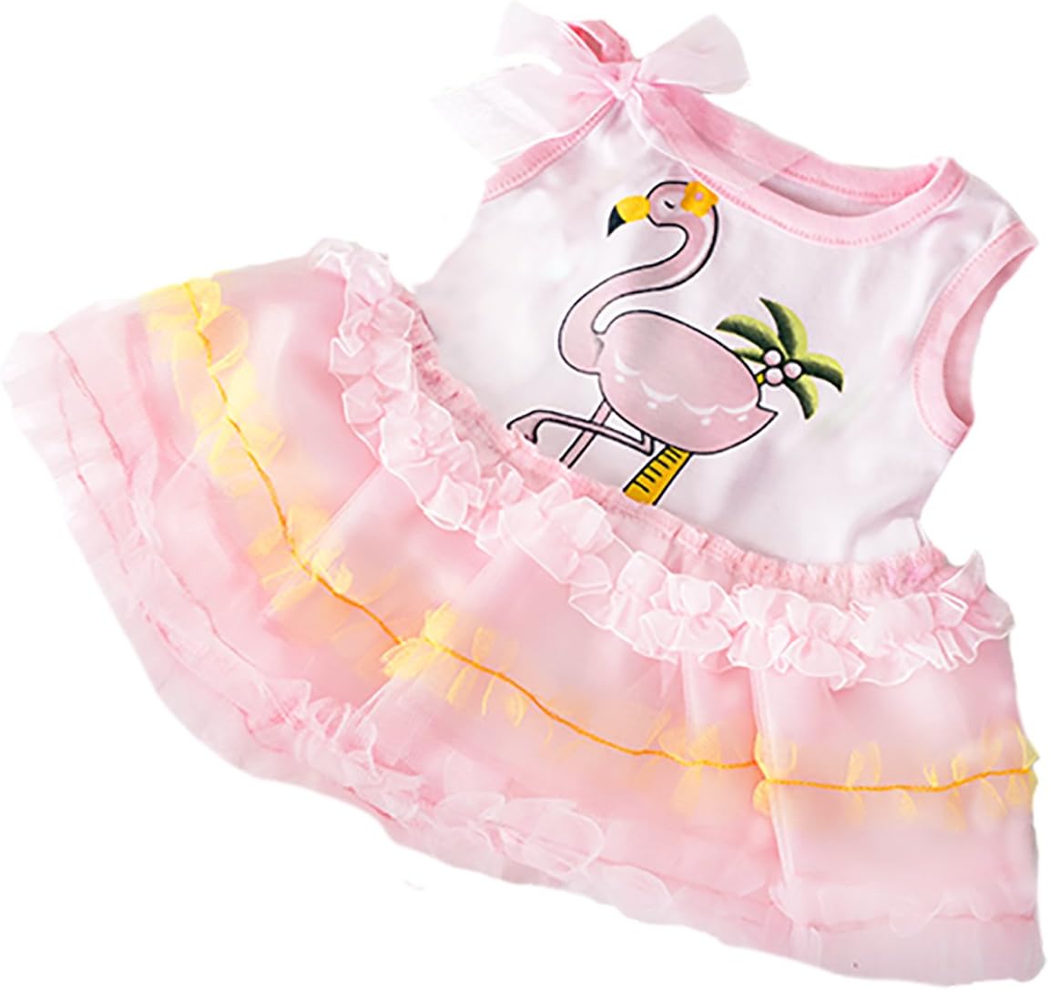 Flamingo Dress Outfit Fits Most 14" - 18" Build-a-bear and Make Your Own Stuffed Animals
