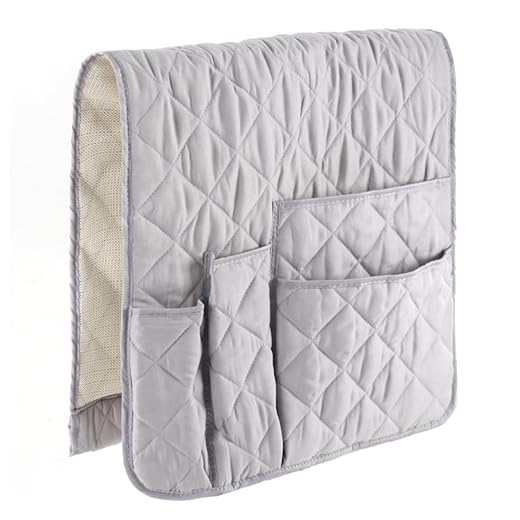 FlyingBean Anti-Slip Armrest Caddy Pocket Organizer for Sofa Couch Chair Recliner Loveseat, Storage for Phone, Book, Magazines, Armchair Remote Control Holder, 35 x 17 inches(Gray)